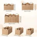 Iron Frame Petal-Mouth Storage Basket Set of 3 / Khaki