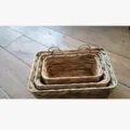 Water Hyacinth Iron Frame Hanging Basket Set of 3 / Original Color