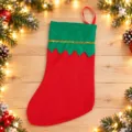 Green Edge Gold Silk Christmas Sock / Green