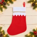 White Edge Gold Silk Christmas Sock / White