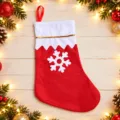 Snowflake Christmas Sock / Red