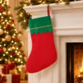 Green Edge Gold Wire Christmas Stocking