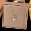 Zon en Maan Ketting (QY8224) / Meerkleurig