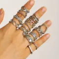 Anillos de Diseño de Nicho Plateados (2614)