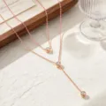 Style Collier Double Rang Triple Pierre (X852) / Or rose