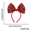 Christmas Headband / Red Black Plaid Bow Style