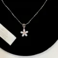R1262 Kaffeegold Kleines Blume Halskette / Kaffeegold Kleines Blume