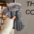 One Size / S176 Faux Mink Fur Cuff / Gray