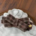 Plaid Marron Rouge Triple Nœud