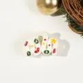 4cm Kerst Kleine Klauw Clip - Golvend Wit