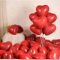 Ballons Rouge Grenade Double Couche en Forme de Cœur (Paquet de 50)