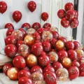Double Bonheur Double Couche 70 + Or Métallique 20 + Confetti Or 10 Ballons
