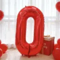 Globo de Número Cero Rojo