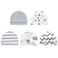 Gris+Grande Étoile+Rayé Gris Blanc+Chiot+Courbe (Set de 5)