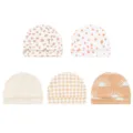Léopard Crème+Pois Orange+Abricot+Carreau Jaune Chaud+Soleil (Set de 5)