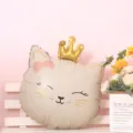 Matte Cream Squinting Crown Cat Head