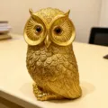 Large Golden Owl (9x9x14cm)