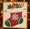 Printed Gold-Rimmed Christmas Stocking Style