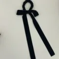 Wide Velvet Bow Hair Tie / Black