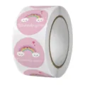 Pink Rainbow Smiley Face Style (C105) / 25mm 500 Pcs/Roll
