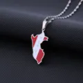 Peru Karte Halskette / Stahlfarben