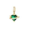 Emerald Zirconia Heart Planet Pendant Only (Without Chain) / Gold; Emerald