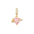 Pink Zirconia Heart Planet Pendant Only (Without Chain) / Gold; Pink Zirconia