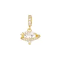 White Zirconia Heart Planet Pendant Only (Without Chain) / Gold; White Zirconia