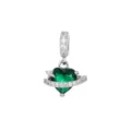 Emerald Zirconia Heart Planet Pendant Only (Without Chain) / Silver; Emerald Zirconia