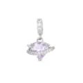 Color-Changing Blue Zirconia Heart Planet Pendant Only (Without Chain) / Silver; Lavender Blue