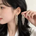 Geometric Tassel Stud Earrings