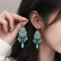 Green Tassel Earrings