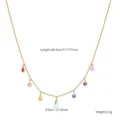 Beaded Chain Colorful Stone Necklace / Gold