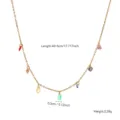 Chain Colorful Stone Necklace / Gold