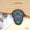 10634-Cyan Floral Skull
