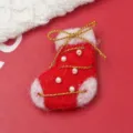 Gold Thread Christmas Sock / Red