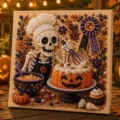 Estilo 4 - Esqueleto Chef de Halloween / 20*20*2cm