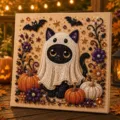 Estilo 7 - Gato Negro Fantasma de Halloween / 20*20*2cm