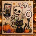 Estilo 12 - Esqueleto Selfie de Halloween / 20*20*2cm