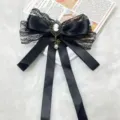Lazo Vintage (Broche Clip para el Pelo Doble Uso) / Negro