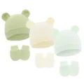 Melon Green + Light Yellow + Light Green (Waffle Animal Ear Hat + Gloves)