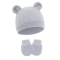 Gray (Waffle Animal Ear Hat + Gloves)