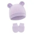 Light Purple (Waffle Animal Ear Hat + Gloves)