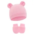 Deep Pink (Waffle Animal Ear Hat + Gloves)