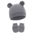 Dark Gray (Waffle Animal Ear Hat + Gloves)