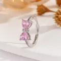 Adjustable / Pink Zirconia White Gold