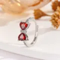 Adjustable Opening / Red Zirconia White Gold