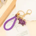 Purple Zodiac Horse Pendant with Braided Rope / Purple