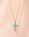 Croix Aspect Émail Bleu (107011-BU)