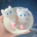 3D Cat / PVC Self-Sealing Bag / White